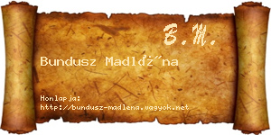 Bundusz Madléna névjegykártya
